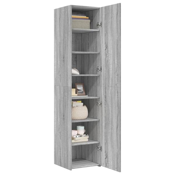 vidaXL Highboard Grau Sonoma 40x42,5x185 cm Holzwerkstoff