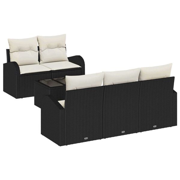 vidaXL Gartensofa-set Schwarz 55 x 55 x 37 cm Poly-Rattan