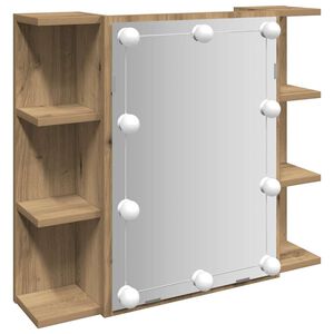 vidaXL Spiegelschrank mit LED Artisan Eichen-Optik 70x16,5x60 cm