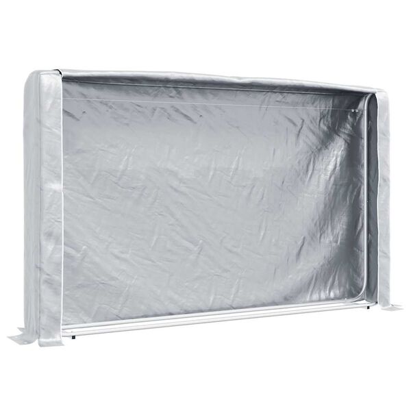 vidaXL Brennholzregal mit Regenschutz 250x25x150 cm Verzinkter Stahl