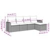vidaXL 5-tlg. Garten-Sofagarnitur mit Kissen Braun Poly Rattan