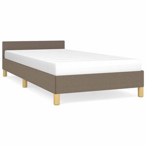vidaXL Bettgestell mit Kopfteil ohne Matratze Taupe 90x200 cm Stoff