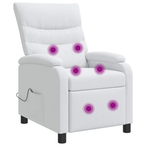 vidaXL Massage Relaxsessel Wei&szlig; Stoff