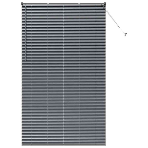 vidaXL Fensterjalousie mit Vorh&auml;ngen Dunkelgrau Aluminium