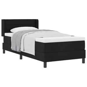 vidaXL Boxspringbett mit Matratze Schwarz 190 x 90 cm Polyester
