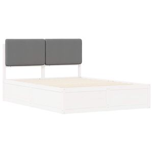 vidaXL Bettgestell mit gepolstertem Kopfteil Hellgrau 75 x 190 cm