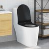 vidaXL Toilettensitz Verstellbar Schwarz 48,5 x 36 x 5 cm Polypropylen