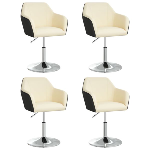 vidaXL Esszimmerst&uuml;hle 4 Stk. Creme und Schwarz Kunstleder