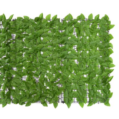 vidaXL Balkon-Sichtschutz mit Grünen Blättern 300x100 cm