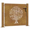 vidaXL Gartentor 100x75 cm Cortenstahl Baumdesign