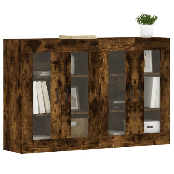 vidaXL Wandschr&auml;nke 2 Stk. R&auml;uchereiche Holzwerkstoff