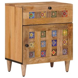 vidaXL Nachttisch Natur 50 x 33 x 60 cm Massivholz Mango