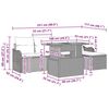 vidaXL Gartensofa-set mit Kissen 6 pcs Schwarz und Creme Poly-Rattan
