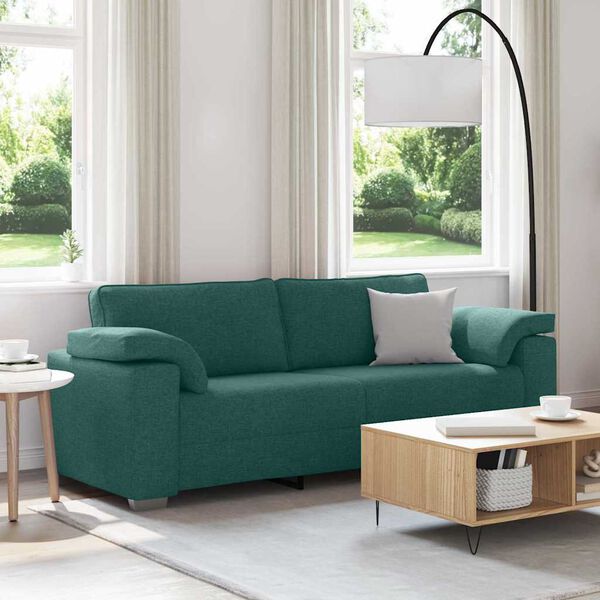 vidaXL Sofa Dunkelgrün 219 x 77 x 82 cm Stoff