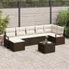 vidaXL Sofa Set 8 pcs Braun Poly-Rattan