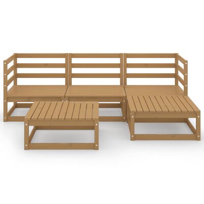 vidaXL 5-tlg. Garten-Lounge-Set Honigbraun Massivholz Kiefer