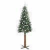 vidaXL Schlanker Weihnachtsbaum mit 300 LEDs Grün und Weiß 210 cm
