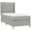 vidaXL Boxspringbett mit Matratze & LED Hellgrau 100x200 cm Stoff