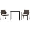 vidaXL Garten Essgruppe 3 pcs Braun und Schwarz PE-Rattan