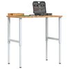 vidaXL Werkbank Hellbraun 100x60x(71,5-98) cm Massivholz Eiche