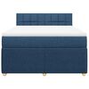 vidaXL Boxspringbett mit Matratze Blau 160x200 cm Stoff