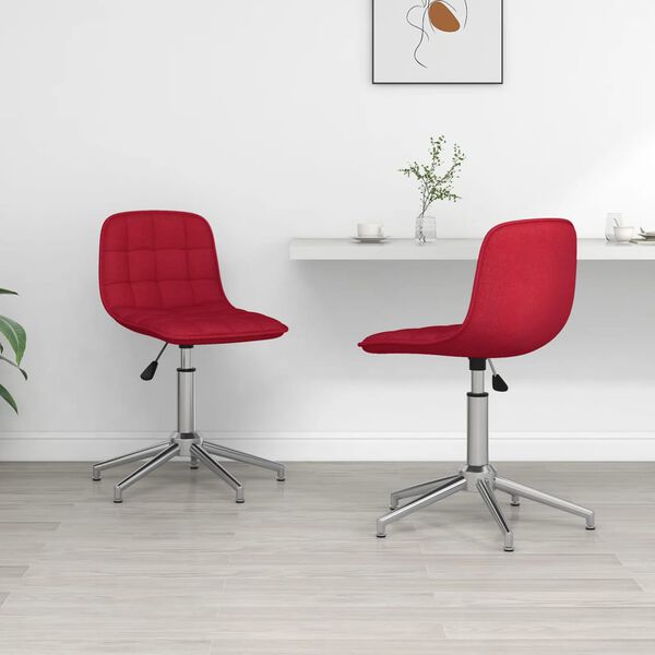 vidaXL Esszimmerst&uuml;hle 2 Stk. Drehbar Weinrot Stoff