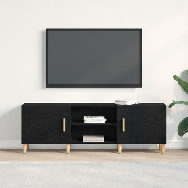vidaXL TV-Schränk Schwarz Eichen-Optik 150 x 30 x 50 cm Holzwerkstoff