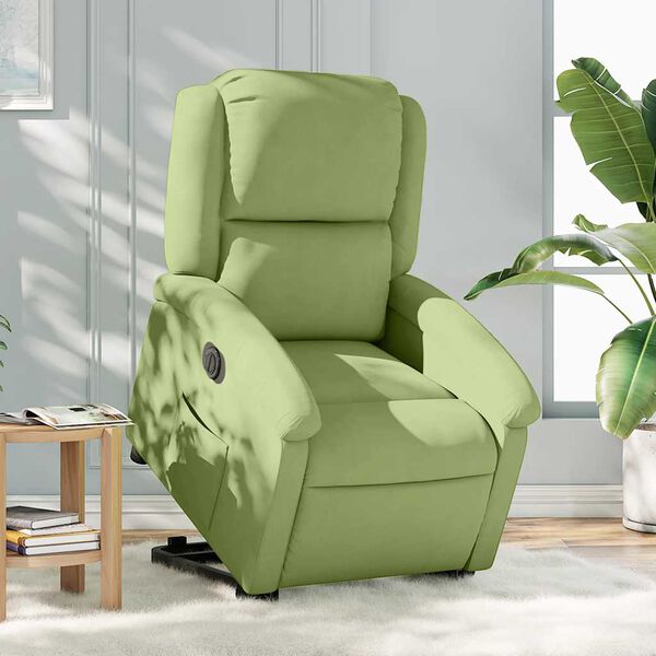 vidaXL Relaxsessel mit Aufstehhilfe Elektrisch Hellgr&uuml;n Samt