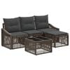 vidaXL Gartensofa-set 5 stk. Grau Poly-Rattan