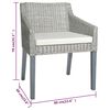 vidaXL Esszimmerstuhl mit Kissen Grau Natur Rattan