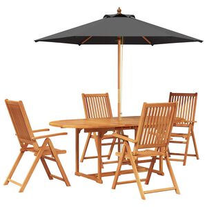 vidaXL Essgruppe f&uuml;r drau&szlig;en mit Sonnenschirm 6 stk. 4-Sitzer