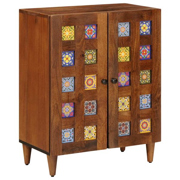 vidaXL Sideboard Walnuss 60 x 33,5 x 75 cm Massivholz Mango