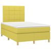 vidaXL Boxspringbett mit Matratze & LED Gr&uuml;n 120x200 cm Stoff