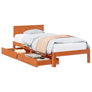vidaXL Bettrahmen Wachsbraun 70 x 190 cm Massivholz Kiefer
