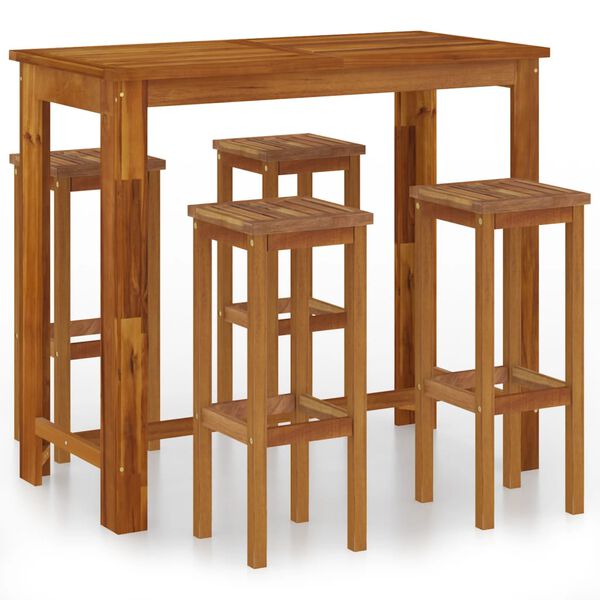 vidaXL 5-tlg. Gartenbar-Set Massivholz Akazie