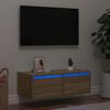 vidaXL TV-Schrank mit LED-Leuchten Sonoma-Eiche 75x35,5x25 cm