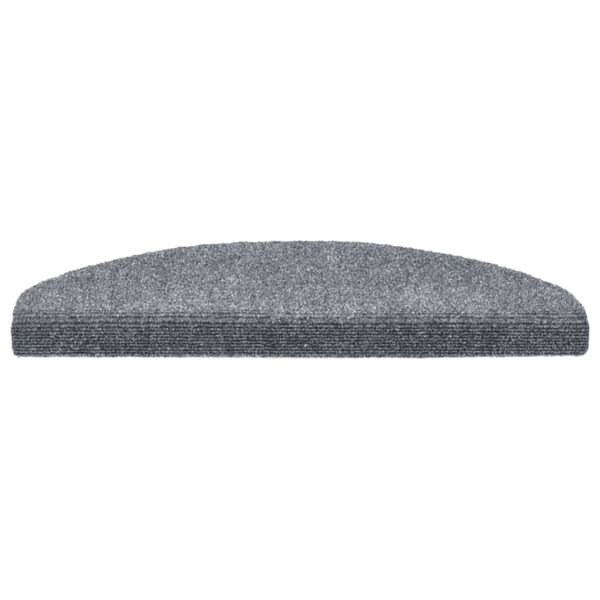 vidaXL Stufenmatten Selbstklebend 10 Stk. 65x21x4 cm Hellgrau Halbrund Gro&szlig;