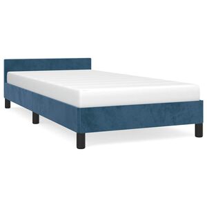 vidaXL Bettgestell ohne Matratze Dunkelblau 90x190 cm Samt