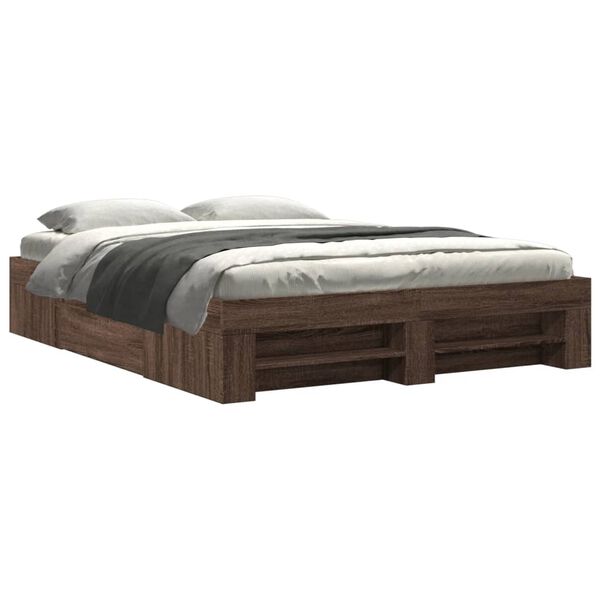vidaXL Bettgestell ohne Matratze Braun Eiche 150x200 cm Holzwerkstoff