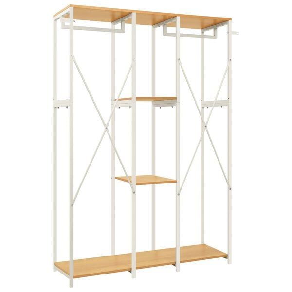 vidaXL Kleiderschrank Wei&szlig; Eiche 110x40x167 cm Metall Holzwerkstoff