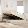 vidaXL Bett mit Stauraum und LED mit LED Creme 180 x 200 cm Polyester