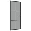 vidaXL Innent&uuml;r 93x201,5 cm Schwarz ESG-Glas und Aluminium