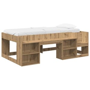 vidaXL Kinderbettgestell mit Stauraum Artisan-Eiche 98,5 x 200 cm