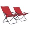 vidaXL Klappbare Strandst&uuml;hle 2 Stk. Stoff Rot
