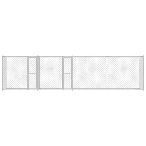 vidaXL Hundek&auml;fig Silber 800 x 200 x 200 cm Verzinkter Stahl