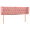 vidaXL Kopfteil mit Ohren Rosa 147x23x78/88 cm Samt