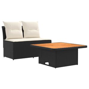 vidaXL Garten Mittel Sofa Mit Hochklapptisch 2 stk. 2-Sitzer
