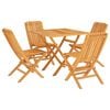 vidaXL 5-tlg. Garten-Essgruppe Massivholz Teak