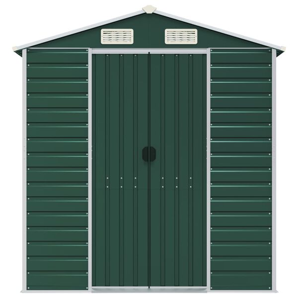 vidaXL Ger&auml;tehaus Gr&uuml;n 191x980x198 cm Verzinkter Stahl