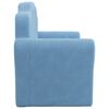 vidaXL 2-Sitzer Kindersofa mit Schlaffunktion Blau Weicher Pl&uuml;sch